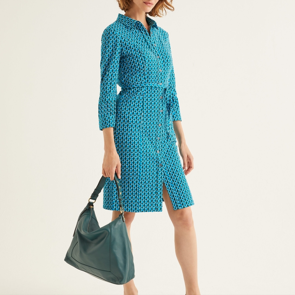 BodenTara Jersey Shirt Dress - Blue Lagoon size‎ 6